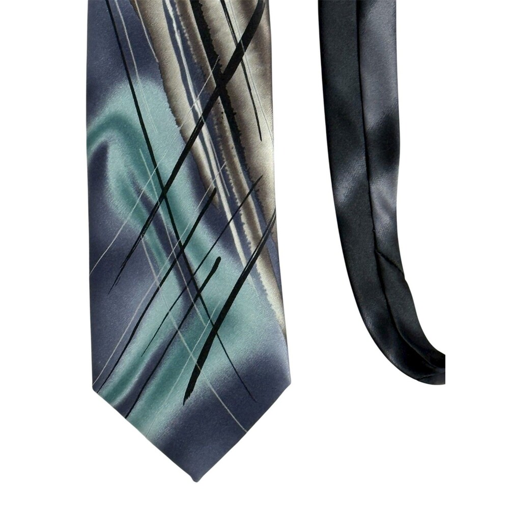 Jerry J Garcia Abstract Tie NWT Geometric Desert Storm‎ Collection 58 Gray Blue